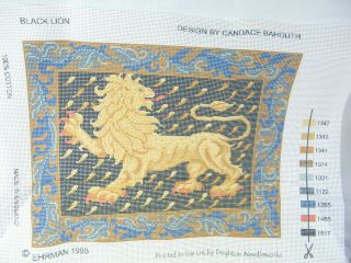 Ehrman Black Medieval Lion Needlepoint Kit VTG 1993 Candice Bahouth 5