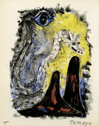 Rufino Tamayo - Rare Hand Signed L/e (hc20) Lithograph " Ojo Y Serpente " 1952