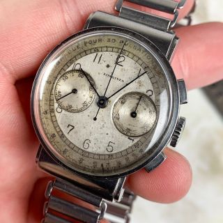 Vintage Longines 13zn Chronograph Wristwatch 35mm Pulsarions Dial Hooded Lugs NR 5