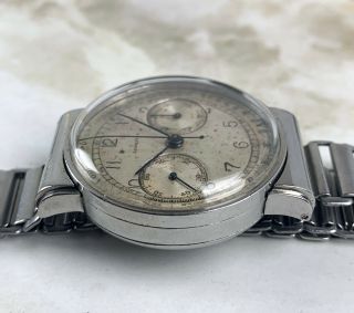 Vintage Longines 13zn Chronograph Wristwatch 35mm Pulsarions Dial Hooded Lugs NR 7