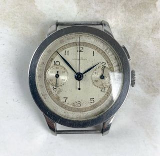 Vintage Longines 13zn Chronograph Wristwatch 35mm Coin - Edge Case Steel Nr