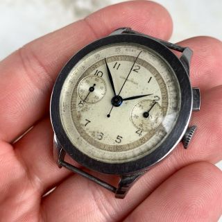 Vintage Longines 13zn Chronograph Wristwatch 35mm Coin - Edge Case Steel NR 5