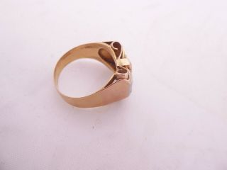 18ct gold rose cut diamond ruby ring,  art deco heavy 6.  3 grams 18k 750 3