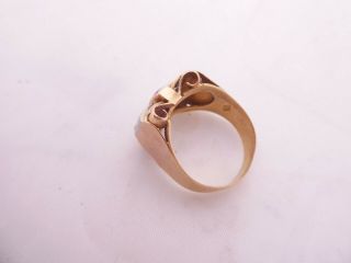 18ct gold rose cut diamond ruby ring,  art deco heavy 6.  3 grams 18k 750 5