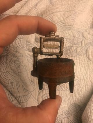 Rare Kilgore Miniature Antique Iron Ringer Wash Tub Dollhouse L@@k Arcade Era