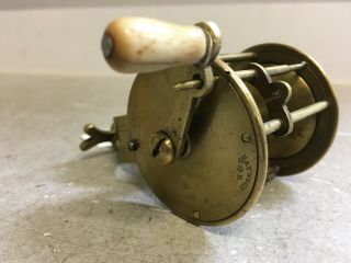 Early Haywood Of Birmingham Brass Clamp Foot Multiplier Pin Stop Fishing Reel