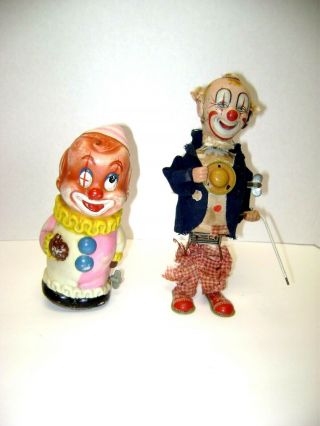 Vintage 1950s Smiling Sam Carnival Man Clown Wind Up Alps Japan Tin Toy & Other