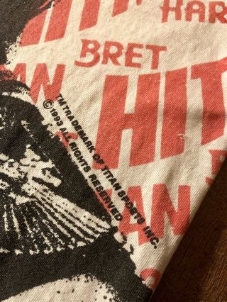 Vintage 90s BRET ‘HITMAN’ HART WWF Titan Sports 1993 All Over Print T Shirt 7
