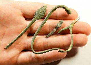 Selection of 4 Ancient Roman Bronze Medical/Dental Tools - 2nd - 4th C AD 2