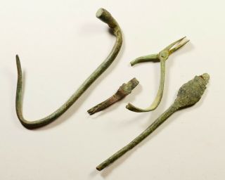 Selection of 4 Ancient Roman Bronze Medical/Dental Tools - 2nd - 4th C AD 3