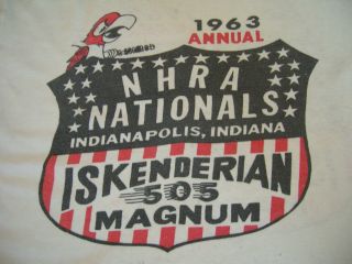 Vtg 1963 Iskenderian 505 Magnum Nhra Indy Nationals T - Shirt Sml/med Very Rare