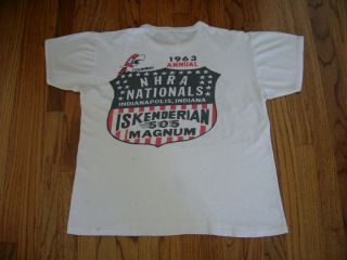 Vtg 1963 ISKENDERIAN 505 Magnum NHRA Indy Nationals T - Shirt Sml/Med VERY RARE 5