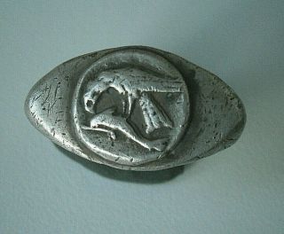 Greek Silver Ring With Eagle And Dolphin 4th - 3rd Century Bc.