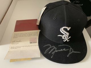 Michael Jordan Signed White Sox Era Hat Bold Auto Loa Rare Uda Authenticated