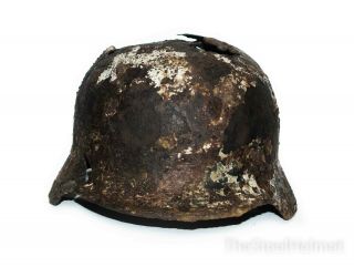 WW2 German Helmet M40 Size 62 Winter Camo with Mask.  World War II Relic 3
