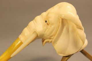 Large Vintage ELEPHANT Block MEERSCHAUM Estate Pipe Pipa Pfeife 烟斗 5