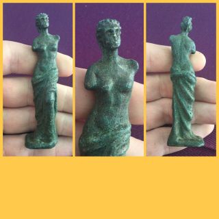Rare Ancient Roman Bronze Female Statue,  2nd To 4th Century Ad