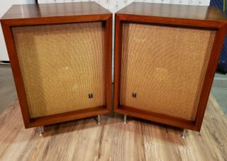 Rare Vtg JBL C36 Viscount Hi - Fi Stereo Speakers Gorgeous Walnut Cabinets w/legs 2
