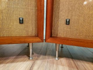 Rare Vtg JBL C36 Viscount Hi - Fi Stereo Speakers Gorgeous Walnut Cabinets w/legs 4