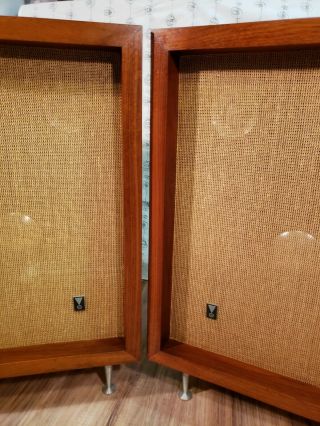 Rare Vtg JBL C36 Viscount Hi - Fi Stereo Speakers Gorgeous Walnut Cabinets w/legs 5