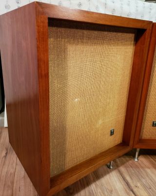 Rare Vtg JBL C36 Viscount Hi - Fi Stereo Speakers Gorgeous Walnut Cabinets w/legs 7