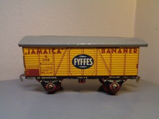 WITTROCK DENMARK VINTAGE 1940 ' S TINPLATE FYFFES TRAIN WAGON VERY RARE ITEM VG 2