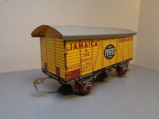 WITTROCK DENMARK VINTAGE 1940 ' S TINPLATE FYFFES TRAIN WAGON VERY RARE ITEM VG 4