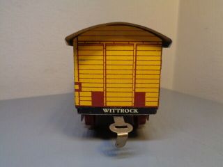 WITTROCK DENMARK VINTAGE 1940 ' S TINPLATE FYFFES TRAIN WAGON VERY RARE ITEM VG 5