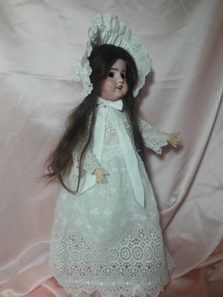 Adorable Antique French Doll,  SFBJ 60 PARIS Bebe Jumeau 19” orig.  French Body 3