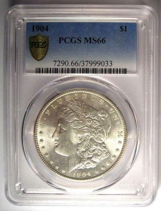 1904 - P Morgan Silver Dollar $1 (1904) - PCGS MS66 - Rare in MS66 - $6,  600 Value 2