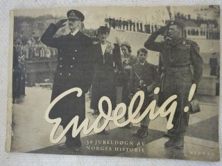 1945 Vintage Norwegian Ww2 Liberation Celebration Pictorial Book Endelig