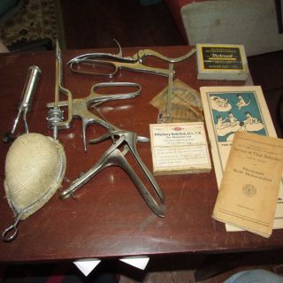 Vintage 1900s GYN Drs Bag with GYN Tools Museum Quality from Comanche Texas 7