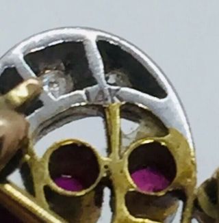 Vintage 14k 2 Tone Gold Diamond Emerald Ruby Sapphire Butterfly Pin Pendant 5