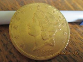 Rare 1873 Gold $20 Liberty Double Eagle Coin - Type 2 - Gold On Way Up