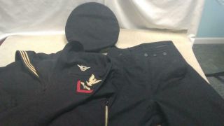 Us Navy Sailor Wool Jumper Cracker Jack Pants Undress Blue Service Uniform Ww2