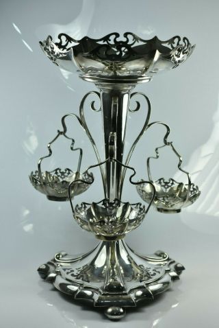 James Dixon & Sons Large Substantial Silver Plated Epergne C1900