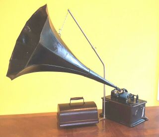 Antique Edison Standard Cylinder Phonograph W/ Standard 10 Panel Horn Great