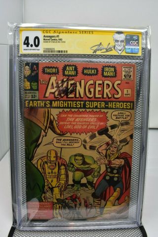The Avengers 1 Cgc 4.  0 Stan Lee Signature Series Marvel Comics 1963 Rare Loki