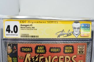 The Avengers 1 CGC 4.  0 Stan Lee Signature Series Marvel Comics 1963 RARE Loki 2