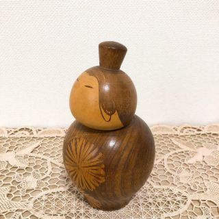 2x Vintage 30cm & 20cm Kuribayashi Issetsu Wooden Sosaku Kokeshi Doll 3