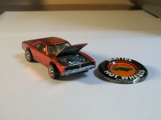 Hot Wheels Vintage Redlines " 1968 " Custom Charger With Matching Button,