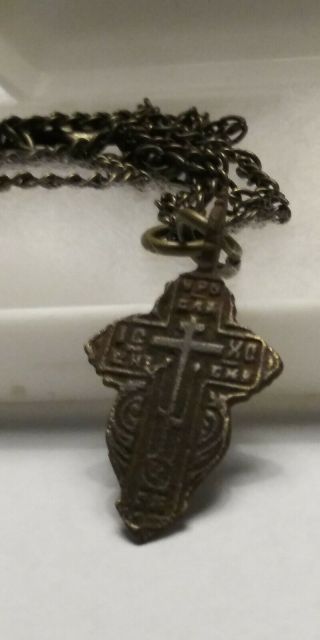Antique Religious Authentic Viking Era Medieval Cross Rare Pendant Necklace