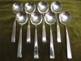 Early 20th C American ? Sterling Silver 8 Applesauce? Spoons Foliages 377gr