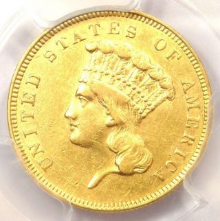 1862 Three Dollar Indian Gold Coin $3 - Pcgs Au Details - Rare Civil War Date