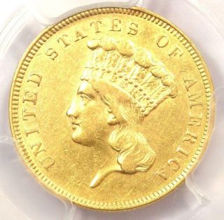 1862 Three Dollar Indian Gold Coin $3 - PCGS AU Details - Rare Civil War Date 5