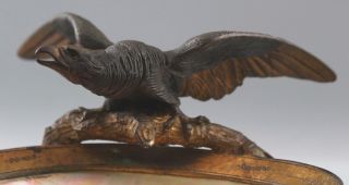 Antique Gilded Bronze American Eagle MOP Half Shell Gentlemans Dresser Bowl Dish 3