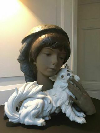 Lladro 01012013 Girl With Little Dog Porcelain Figurine Rare