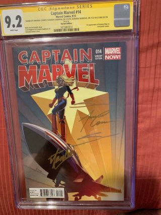 Captain Marvel 14 Variant Ss Stan Lee 4x Signed Ultra Rare First Kamala Khan