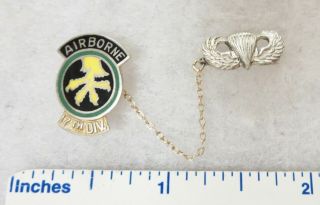 Ww2 Vintage 13th Airborne Division Sweetheart Pin Us Army Parachute Wings Badge