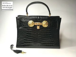 Gianni Versace Couture Vintage 95 Lady D Iconic Handbag Crocodile Princess Diana